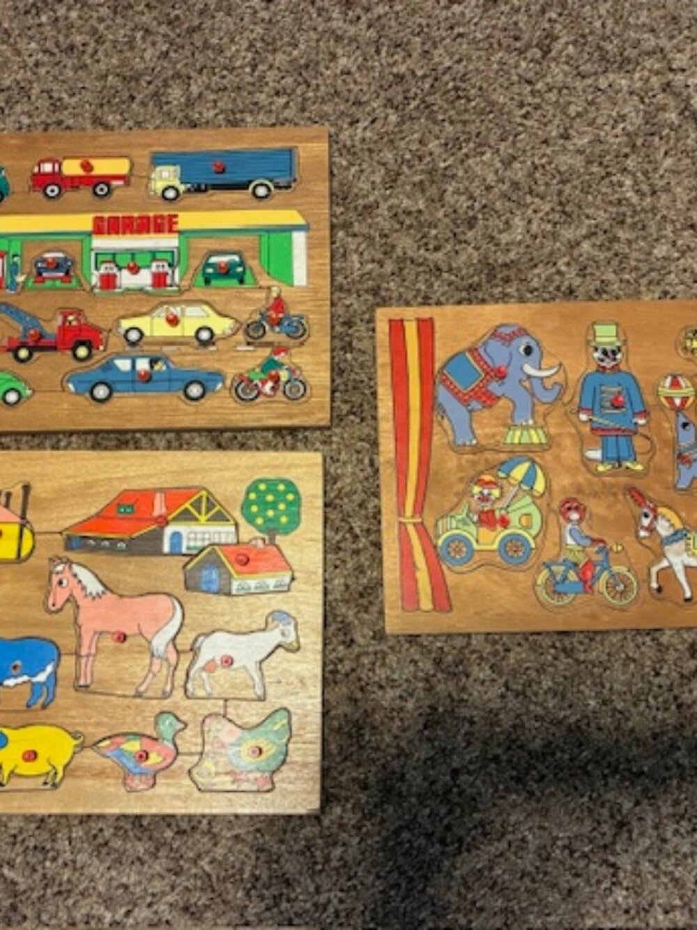3 wooden puzzles, like new